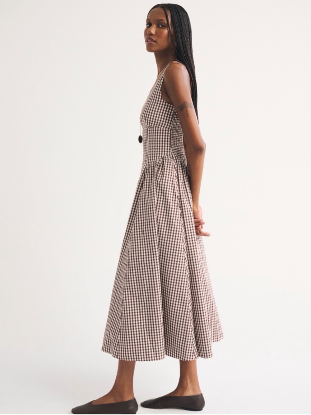 100% Cotton A&F Dylan Bra-free Midi Dress - Picture 3 of 7
